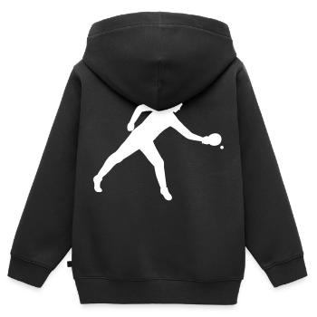 Players playing table tennis in white - Kids Premium Organic Zip-up Hoodie - black - Back - AI Model Kid Male (0cm)