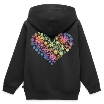 Frühling Blumen Herz Sommer Liebe Valentinstag Fun - Kinder Premium Organic Zip Hoodie - Schwarz - Hinten - AI Model Kid Male (0cm)