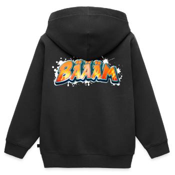 BÄÄÄM bäääm bääm - Kinder Premium Organic Zip Hoodie - Schwarz - Hinten - AI Model Kid Male (0cm)
