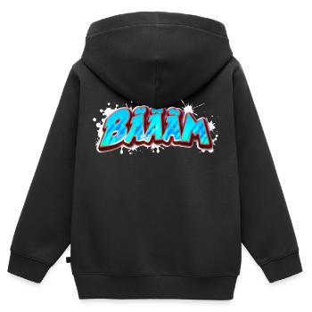 BÄÄÄM bäääm bääm - Kinder Premium Organic Zip Hoodie - Schwarz - Hinten - AI Model Kid Male (0cm)