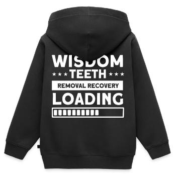 Weisheitszähne Weisheitszahn Patient Zahnarzt - Kinder Premium Organic Zip Hoodie - Schwarz - Hinten - AI Model Kid Male (0cm)