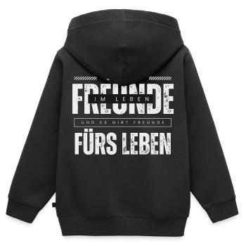 Beste Freunde FREUND Kumpel Kumpels - Kinder Premium Organic Zip Hoodie - Schwarz - Hinten - AI Model Kid Male (0cm)