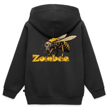 Zombie Biene - Zombee - Zombies - Insekten - Honig - Kinder Premium Organic Zip Hoodie - Schwarz - Hinten - AI Model Kid Male (0cm)