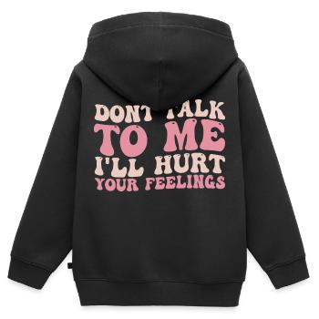 Sprich nicht schlecht mit mir, verletze deine Gefühle - Kinder Premium Organic Zip Hoodie - Schwarz - Hinten - AI Model Kid Male (0cm)