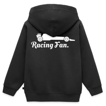 Fan de course automobile - Sweat Premium à capuche zippé enfant bio - noir - Dos - AI Model Kid Male (0cm)