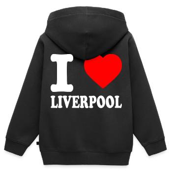 Liverpool - Sweat Premium à capuche zippé enfant bio - noir - Dos - AI Model Kid Male (0cm)