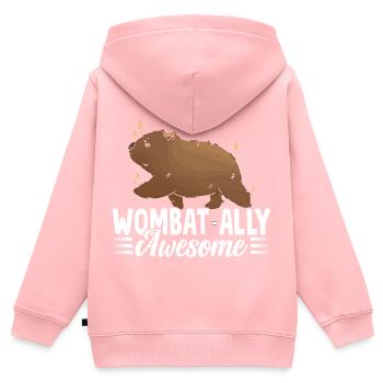 Wombat-verbündeter Awesome Wombat Australian - Kinder Premium Organic Zip Hoodie - Rosa - Hinten - AI Model Kid Female (0cm)