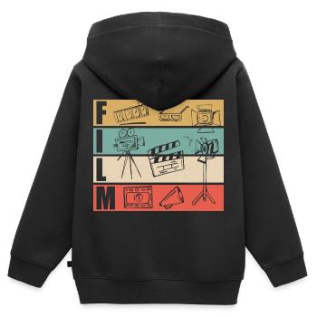 Filmemacher Film Regisseur - Kinder Premium Organic Zip Hoodie - Schwarz - Hinten - AI Model Kid Male (0cm)
