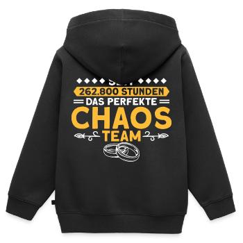 Verheiratet Ehepaar Perlenhochzeit - Kinder Premium Organic Zip Hoodie - Schwarz - Hinten - AI Model Kid Male (0cm)