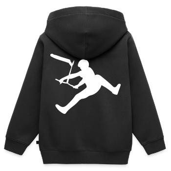 Cascadeur scooter scooter trottinette - Sweat Premium à capuche zippé enfant bio - noir - Dos - AI Model Kid Male (0cm)