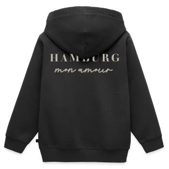 HAMBURG MON AMOUR - Kinder Premium Organic Zip Hoodie - Schwarz - Hinten - AI Model Kid Male (0cm)