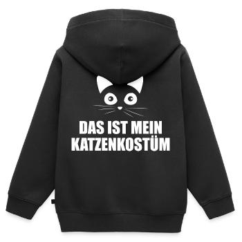 Carnaval en costume de chat - Sweat Premium à capuche zippé enfant bio - noir - Dos - AI Model Kid Male (0cm)