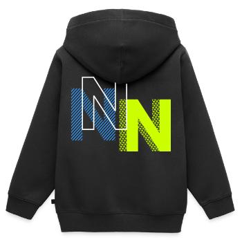 N Letter - Kids Premium Organic Zip-up Hoodie - black - Back - AI Model Kid Male (0cm)