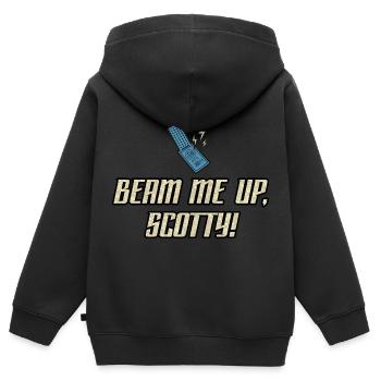 Star Trek The Original Series Beam Me Up, Scotty! - Kinder Premium Organic Zip Hoodie - Schwarz - Hinten - AI Model Kid Male (0cm)