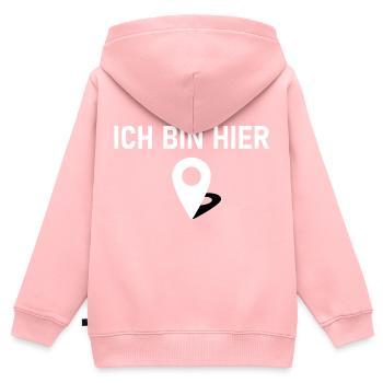 Ich bin hier 📍 - Kinder Premium Organic Zip Hoodie - Rosa - Hinten - AI Model Kid Female (0cm)