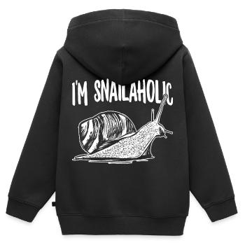 Snail Lover Snailaholic Sluggish Running - Sweat Premium à capuche zippé enfant bio - noir - Dos - AI Model Kid Male (0cm)