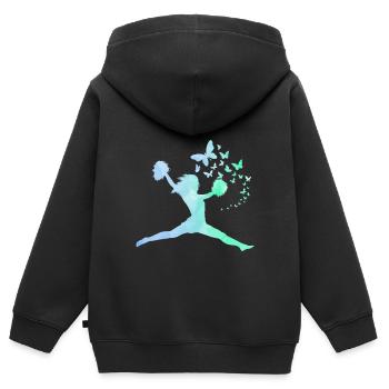 Cheerleader - Kinder Premium Organic Zip Hoodie - Schwarz - Hinten - AI Model Kid Male (0cm)