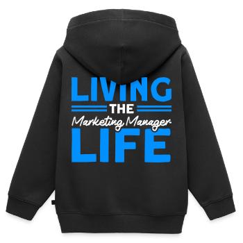 Life Marketing Manager Digital Marketing - Kids Premium Organic Zip-up Hoodie - black - Back - AI Model Kid Male (0cm)