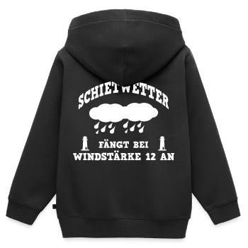 Norddeutschland schietwetter - Kinder Premium Organic Zip Hoodie - Schwarz - Hinten - AI Model Kid Male (0cm)
