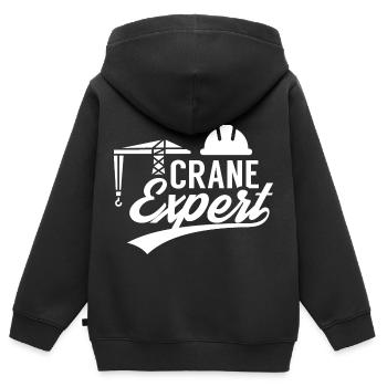Kran Experte Krane Kranführer Kranfahrer - Kinder Premium Organic Zip Hoodie - Schwarz - Hinten - AI Model Kid Male (0cm)