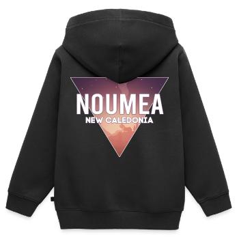 Neukaledonien Hauptstadt Landschaft - Kinder Premium Organic Zip Hoodie - Schwarz - Hinten - AI Model Kid Male (0cm)