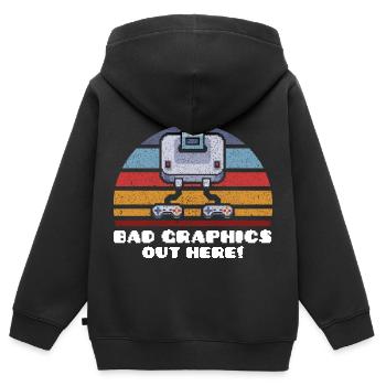 Zocken Gamer Retro Gamer Videospiele Geschenk - Kinder Premium Organic Zip Hoodie - Schwarz - Hinten - AI Model Kid Male (0cm)