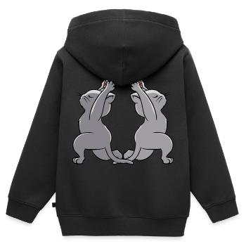 Yoga Katzen Yogi Katze - Kinder Premium Organic Zip Hoodie - Schwarz - Hinten - AI Model Kid Male (0cm)
