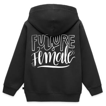 Feminismus Spruch Geschenk Vintage Emanzipation - Kinder Premium Organic Zip Hoodie - Schwarz - Hinten - AI Model Kid Male (0cm)