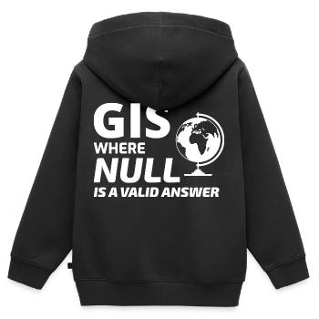 Geospatial Null Value Cartography GIS Humor - Kids Premium Organic Zip-up Hoodie - black - Back - AI Model Kid Male (0cm)