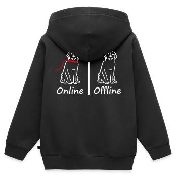 Tenue de marcheur drôle de chiens chiens - Sweat Premium à capuche zippé enfant bio - noir - Dos - AI Model Kid Male (0cm)