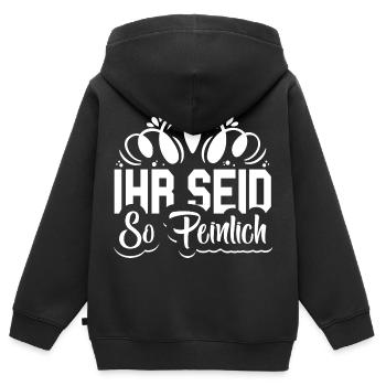 Ihr seid so peinlich Spruch Jugendlich - Kinder Premium Organic Zip Hoodie - Schwarz - Hinten - AI Model Kid Male (0cm)