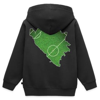 bosnien und herzegowina Fussball Fussballplatz Mei - Kinder Premium Organic Zip Hoodie - Schwarz - Hinten - AI Model Kid Male (0cm)