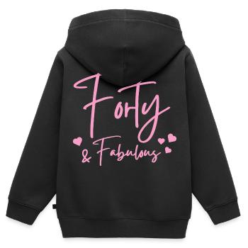 Quarante fabuleux - Sweat Premium à capuche zippé enfant bio - noir - Dos - AI Model Kid Male (0cm)
