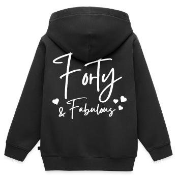 Quarante fabuleux - Sweat Premium à capuche zippé enfant bio - noir - Dos - AI Model Kid Male (0cm)