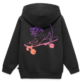 Skateboarding Tricks Skateboard Mops Skater - Kinder Premium Organic Zip Hoodie - Schwarz - Hinten - AI Model Kid Male (0cm)