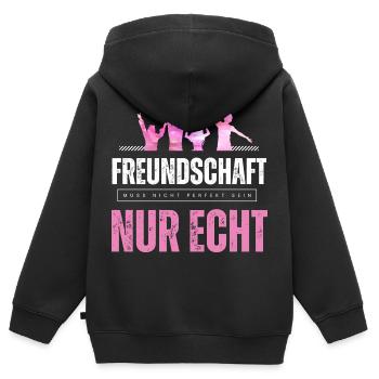 Beste Freunde FREUND Kumpel Kumpels - Kinder Premium Organic Zip Hoodie - Schwarz - Hinten - AI Model Kid Male (0cm)