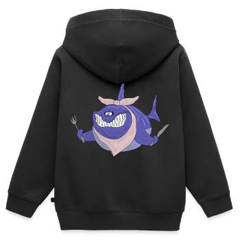 Requin très affamé - Sweat Premium à capuche zippé enfant bio - noir - Dos - AI Model Kid Male (0cm)