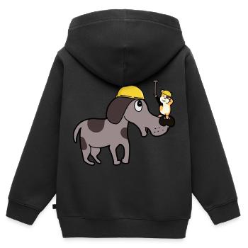 Hausmeister Handwerker Berufe Hund Hamster Job - Kinder Premium Organic Zip Hoodie - Schwarz - Hinten - AI Model Kid Male (0cm)