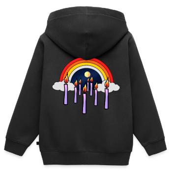 Heaven Grief Beyond Death Mourning Rainbow God - Kids Premium Organic Zip-up Hoodie - black - Back - AI Model Kid Male (0cm)