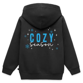 Ich Liebe Wintersaison Kaltes Klima Eis - Kinder Premium Organic Zip Hoodie - Schwarz - Hinten - AI Model Kid Male (0cm)