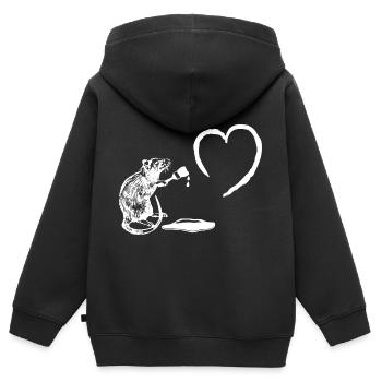 Pinsel Künstler Ratte - Kinder Premium Organic Zip Hoodie - Schwarz - Hinten - AI Model Kid Male (0cm)