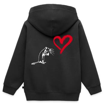 Graffiti Herz Street Art Ratte - Kinder Premium Organic Zip Hoodie - Schwarz - Hinten - AI Model Kid Male (0cm)