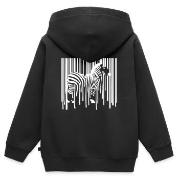 ZEBRA Barcode Drippy Graffiti Street Art - Kinder Premium Organic Zip Hoodie - Schwarz - Hinten - AI Model Kid Male (0cm)