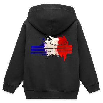 Motorcycle Motorsport France racing strip - Kids Premium Organic Zip-up Hoodie - black - Back - AI Model Kid Male (0cm)