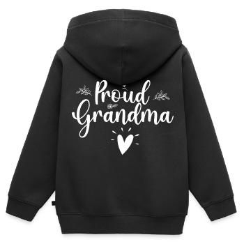 Oma. stolze Oma - Kinder Premium Organic Zip Hoodie - Schwarz - Hinten - AI Model Kid Male (0cm)