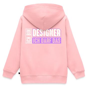 Designer | Ich bin Designer ich darf das - Kinder Premium Organic Zip Hoodie - Rosa - Hinten - AI Model Kid Female (0cm)