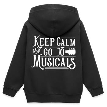 Bleib ruhig und geh zu Musicals Festival Musical - Kinder Premium Organic Zip Hoodie - Schwarz - Hinten - AI Model Kid Male (0cm)