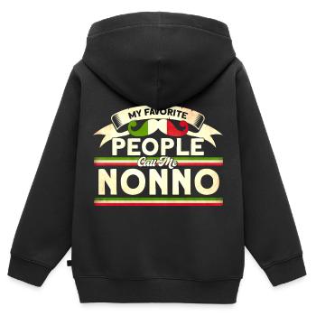 Opa Großvater Vintage Großvater - Kinder Premium Organic Zip Hoodie - Schwarz - Hinten - AI Model Kid Male (0cm)