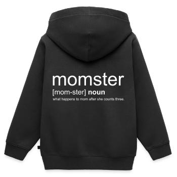 Momster - Mama Monster Geschenk für Mütter - Kinder Premium Organic Zip Hoodie - Schwarz - Hinten - AI Model Kid Male (0cm)