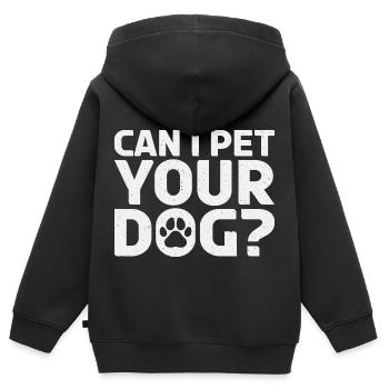 Kann Ich Ihr Hundehemd Streicheln Lustiges Und - Kinder Premium Organic Zip Hoodie - Schwarz - Hinten - AI Model Kid Male (0cm)